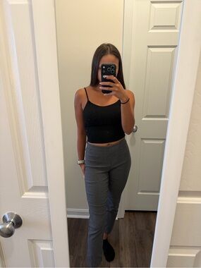 High-Rise Grey Dress Pants